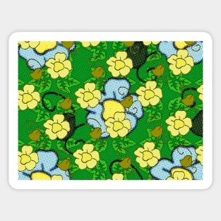 Floral pattern with voronoi and halftone details Sticker